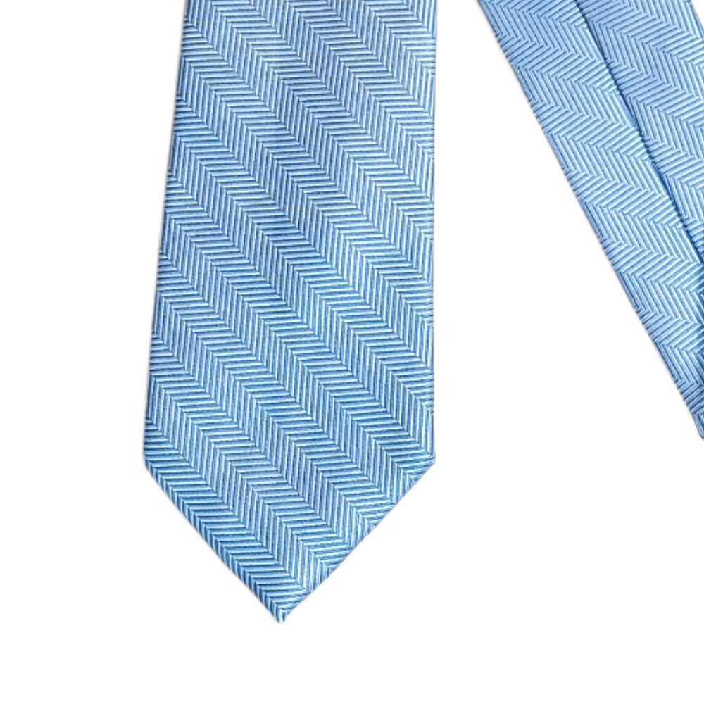 Croft & Barrow Blue Herringbone Tie Men’s 60.5” Preppy Designer Classic New